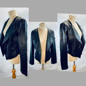 BB Dakota Draped Leather Coat
